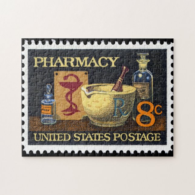 Pharmacy Rx Stamp~Pharmacist ~Druggist~Apothecary Jigsaw Puzzle (Horizontal)