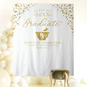 Pharmacy School Class of 2026 Grad Party Backdrop Tapestry