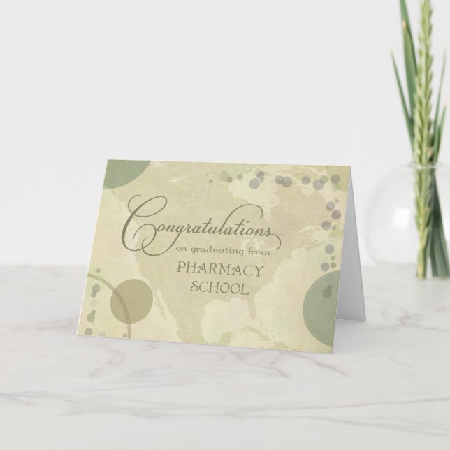 Pharmacy School Congratulations - neutral colors Card (Front)