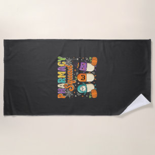 Pharmacy Squad Halloween Ghost Pills Design_1 Beach Towel