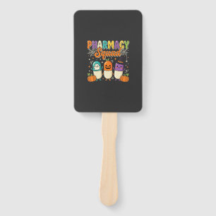 Pharmacy Squad Halloween Ghost Pills Design_1 Hand Fan