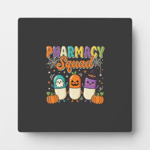 Pharmacy Squad Halloween Ghost Pills Design_1 Plaque