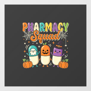 Pharmacy Squad Halloween Ghost Pills Design_1 Window Cling