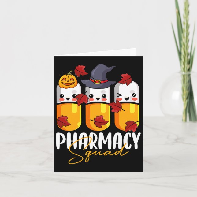 Pharmacy Squad Pharmacist Pumpkin Fall Thanksgivin Card (Front)