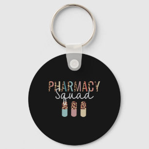 Pharmacy Squad With Leopard Print For Pharmacist T Keychain