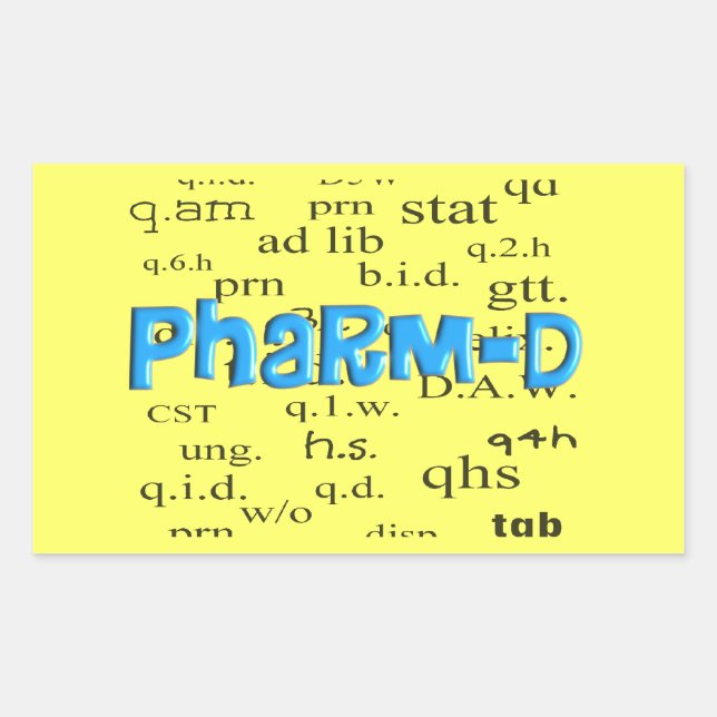 Pharmacy Student Pharm-D Gifts Sticker (Front)