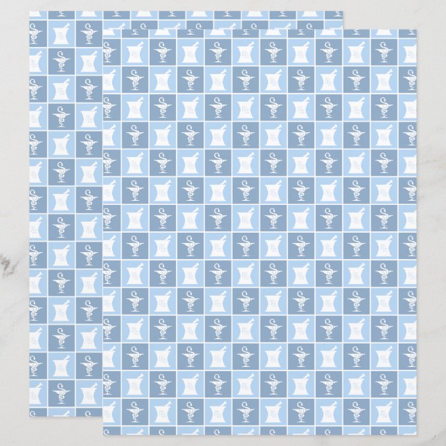 Pharmacy Symbol Pattern Scrapbook Paper (Front/Back)
