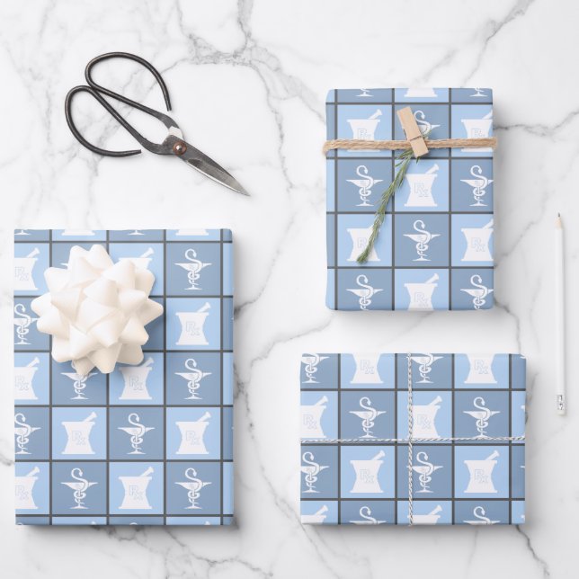 Pharmacy Symbol | Pharmacist Pharmacy Tech Pattern Wrapping Paper Sheet (Front)