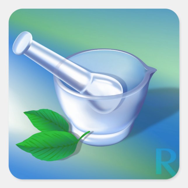 Pharmacy Symbol Square Sticker (Front)
