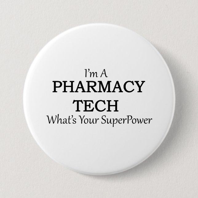 PHARMACY TECH 3 INCH ROUND BUTTON (Front)
