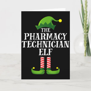 Pharmacy Tech Elf Matching Family Group Christmas Card