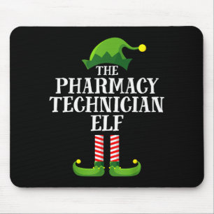 Pharmacy Tech Elf Matching Family Group Christmas Mouse Pad
