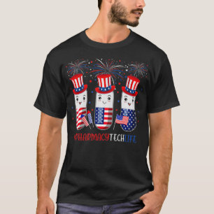 Pharmacy Tech Funny Pills American Patriotic 4th O T-Shirt