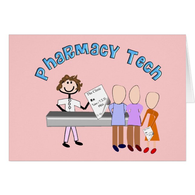 Pharmacy Tech Gifts Stick People Design (Front Horizontal)