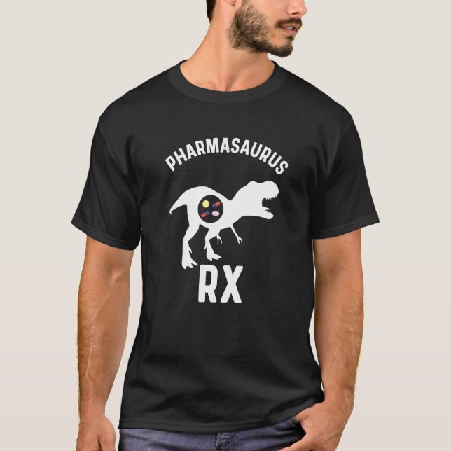 Pharmacy Tech Humour Pharmacy Week Pharmasaurus Rx T-Shirt (Front)