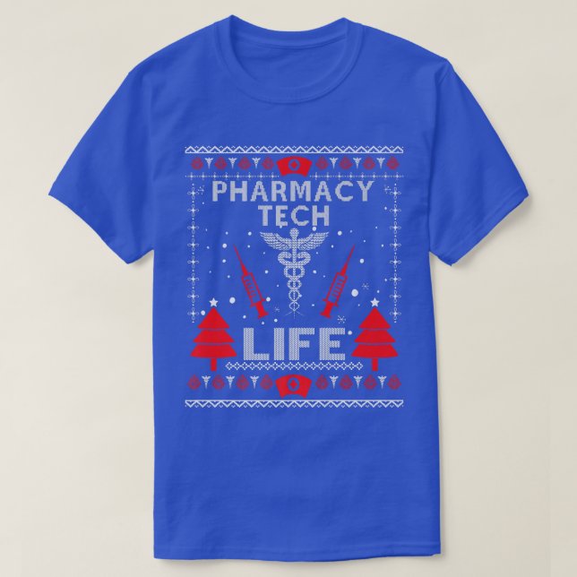 Pharmacy Tech Life Ugly Christmas Sweaters Matchin (Design Front)