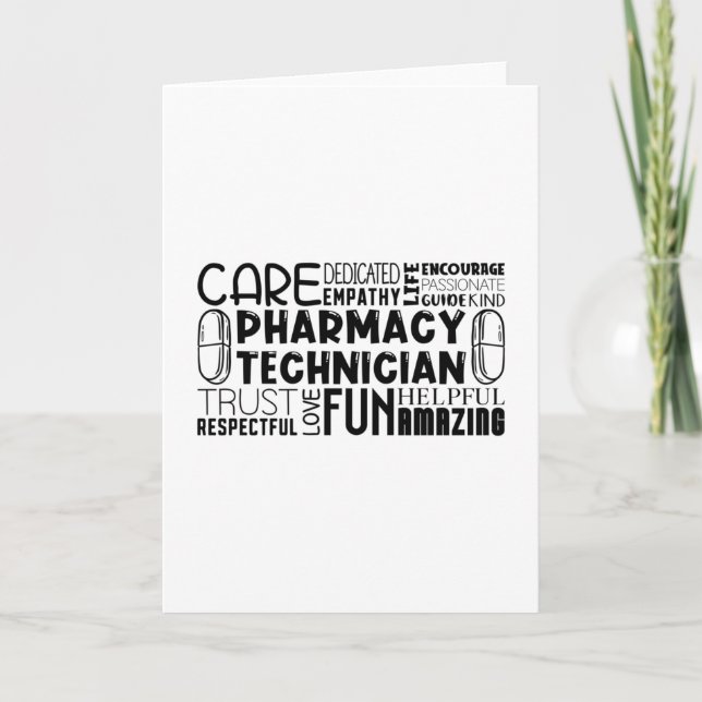 Pharmacy Tech Quote Medicine Pharmacist Technician Card (Front)