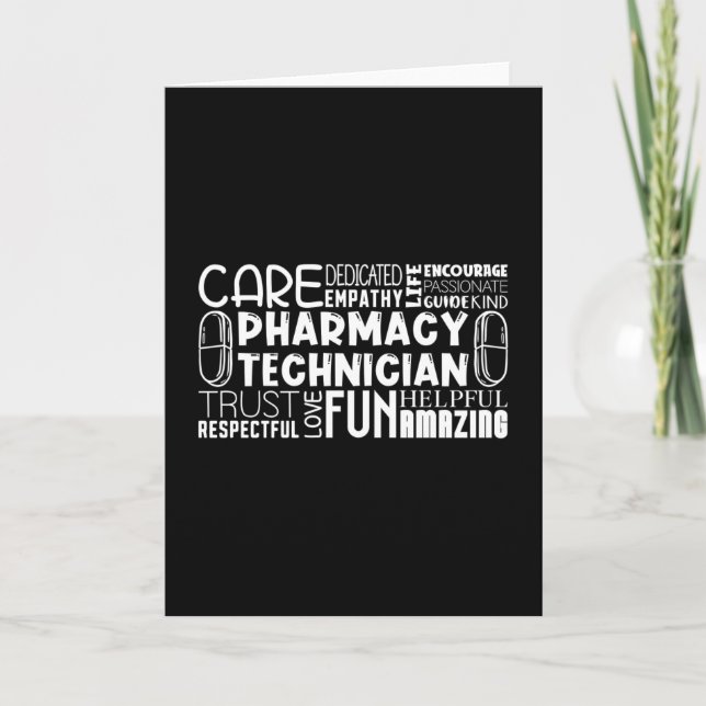Pharmacy Tech Quote Medicine Technician Pharmacist Card (Front)