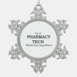 PHARMACY TECH SNOWFLAKE PEWTER CHRISTMAS ORNAMENT