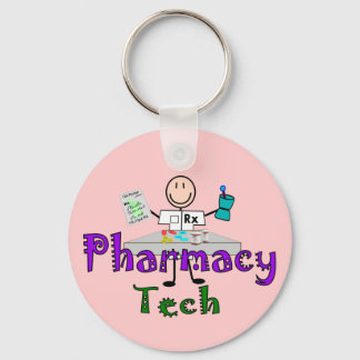 Pharmacy Tech Stick People Design Gifts Keychain