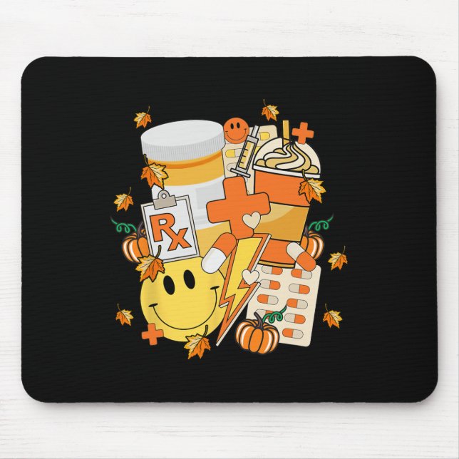 Pharmacy Tech Technician Pharmacist Student Fall V Mouse Pad (Front)
