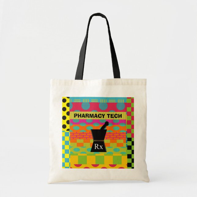 Pharmacy  Tech Tote Whimsical Pestle and Mortar Bag (Front)
