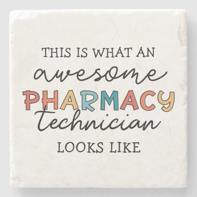Pharmacy Technician Awesome Pharmacy Tech Funny Stone Coaster (Front)