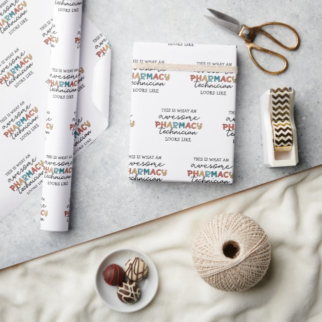Pharmacy Technician Awesome Pharmacy Tech Funny Wrapping Paper (Crafts)