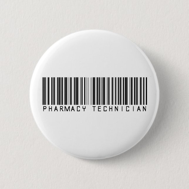 Pharmacy Technician Bar Code 2 Inch Round Button (Front)