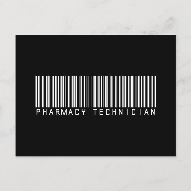 Pharmacy Technician Bar Code Postcard (Front)
