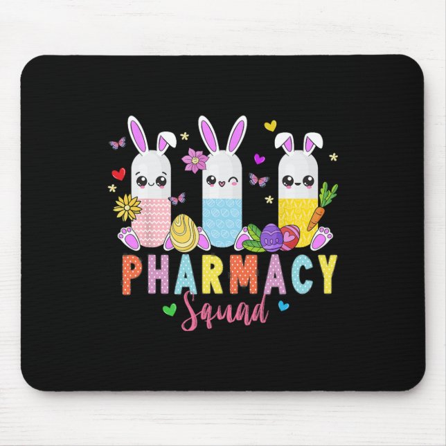 Pharmacy Technician Bunny Easter Day Pharmacy Tech Mouse Pad (Front)