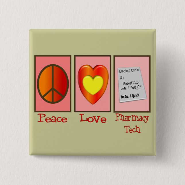 Pharmacy Technician Gifts 2 Inch Square Button (Front)
