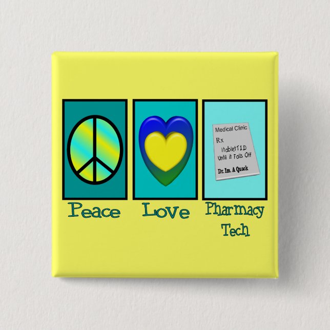 Pharmacy Technician Gifts 2 Inch Square Button (Front)