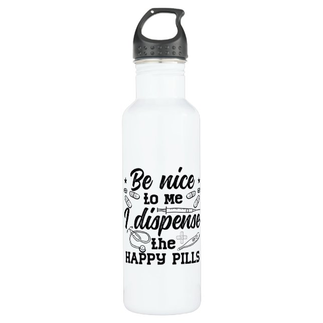 Pharmacy Technician Pharmacist Tech Be Nice To Me 710 Ml Water Bottle (Front)