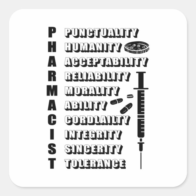 Pharmacy Technician Pharmacists Pharmacist Quote Square Sticker (Front)