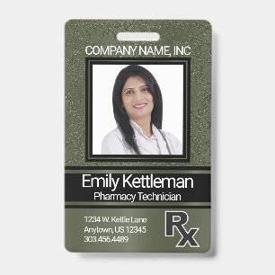 Pharmacy Technician Photo Badge - Green