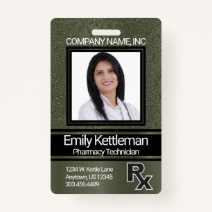 Pharmacy Technician Photo Badge - Green