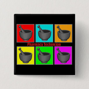 Pharmacy Technician Popart Gifts 2 Inch Square Button