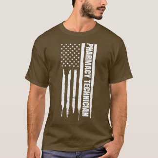 Pharmacy Technician Shirt Patriotic US American Fl