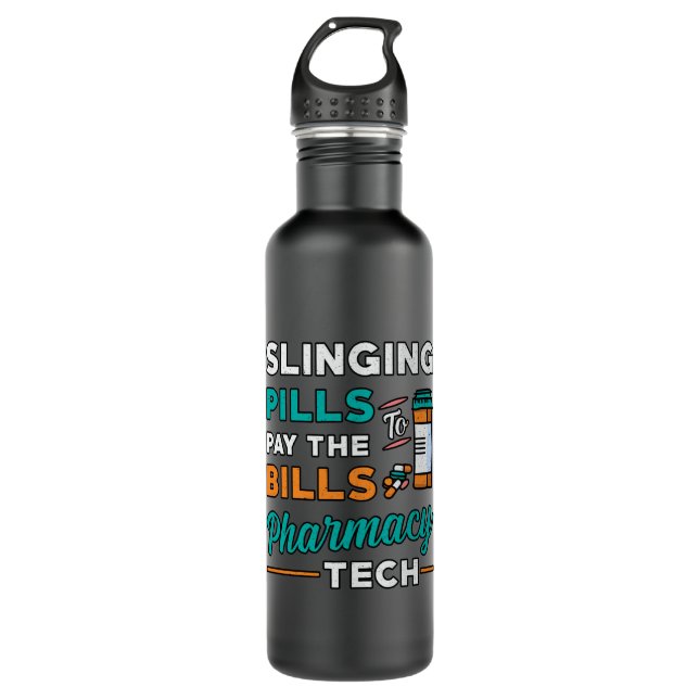 Pharmacy Technician Slinging Pills Pharmacist Gift 710 Ml Water Bottle (Front)