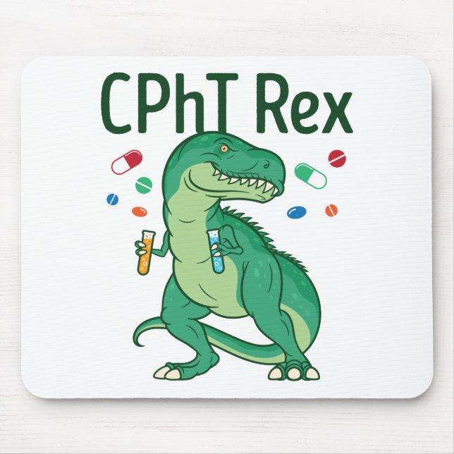 Pharmacy Technician Tech CPhT Rex Mouse Pad (Front)