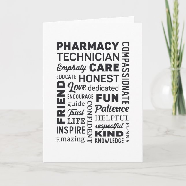 Pharmacy Technician Tech Medicine Pharmacist Gift Card (Front)