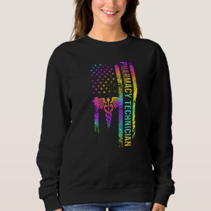 Pharmacy Technician US Flag Pharmacy Tech Pharm Te Sweatshirt