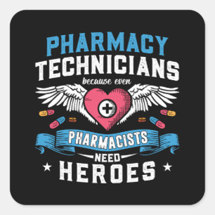 Pharmacy Technicians Technician Tech Pharmacists Square Sticker