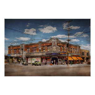 Pharmacy - The corner drugstore 1910 Poster