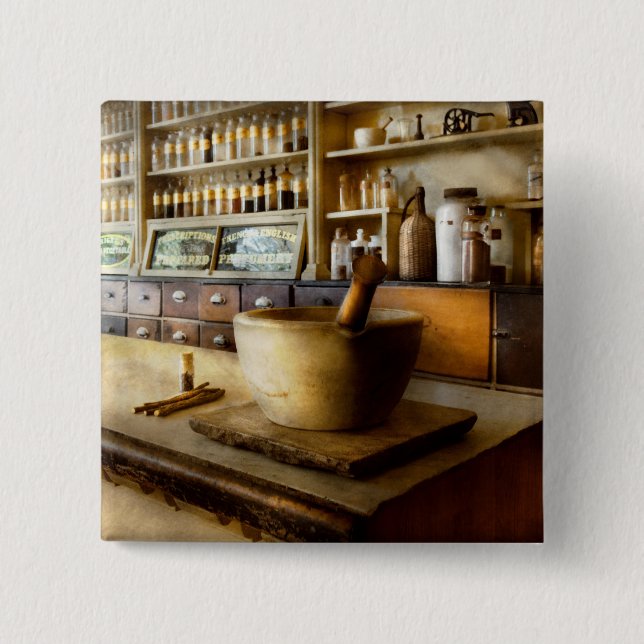 Pharmacy - The source of my headache 2 Inch Square Button (Front)