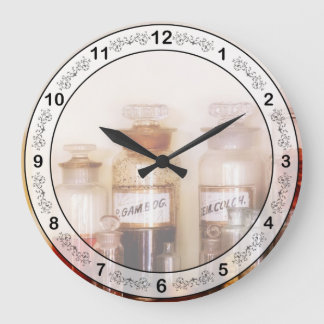 Pharmacy - The wizards pantry Large Clock