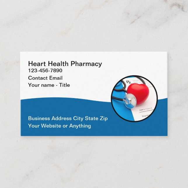 Pharmacy Theme Modern Health Business Cards  (Front)