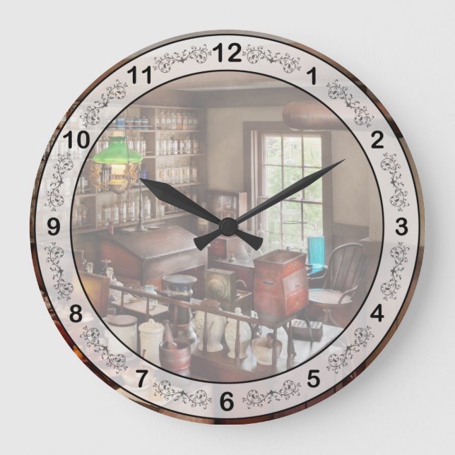 Pharmacy - Where I make medicine  Large Clock (Front)