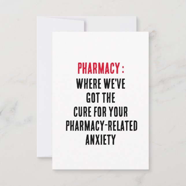 Pharmacy: Where we've got the cure for your pharma Thank You Card (Front)